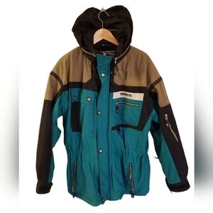 Obermeyer Men's Ski Jacket  Size Medium Tourquoise Color Block